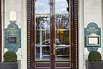 Outside view of entrance door to Hotel Meurice in Paris